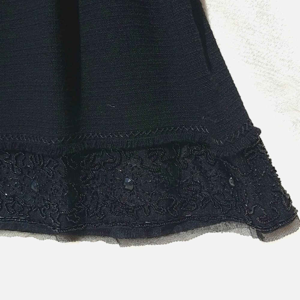 ELIE TAHARI Dorian Beaded Black Wool Skirt - NWT - Picture 7 of 8